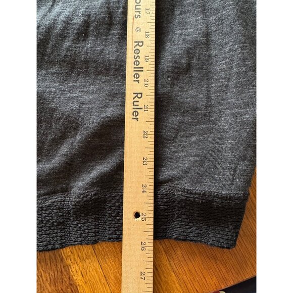 Lucky Brand Womens Cardigan L Open Front Knit Black Heathered Draped - Picture 7 of 7